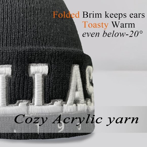 Women's Blue & Grey Soft Knit Winter Hat For Cold Weather Beanie Toque Hat - Picture 3 of 7